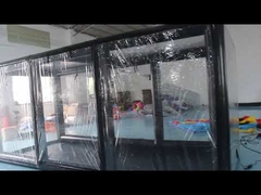 Czarny, podmuchany namiot garażowy do przechowywania samochodów